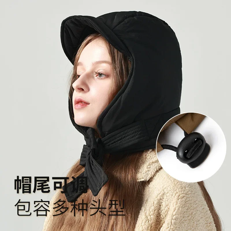 Top Trends: Winter Warm Down Padded Bomber Hats Unisex Korean Version Outdoor Riding Windproof Thickened Ear Protectors Straps Ski Caps Shoppable Styles - Image 3