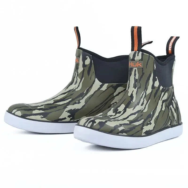 Top Trends: Women Rain Boots Light Trainer Fishing Boots Men Green Rain Ankle Boots Camouflage Casual Shoes Pvc High Top Sneakers Waterproof Shoppable Styles