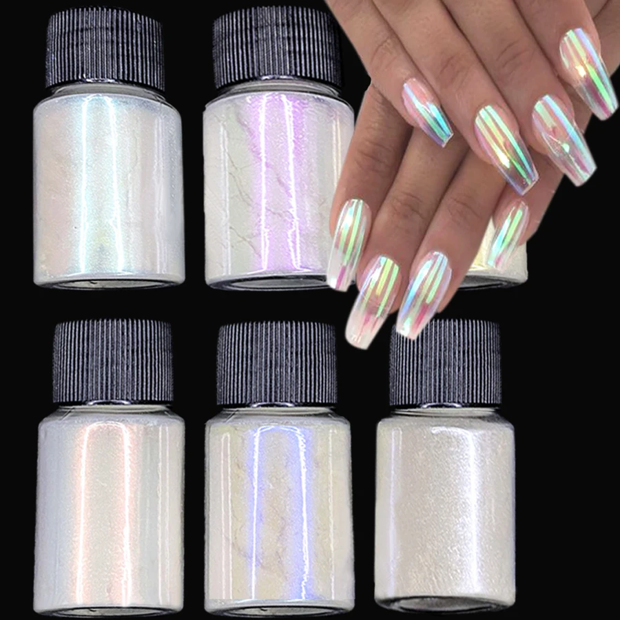 Top Trends: Mermaid Glitter Chrome Nail Powder Holographic Nail Glitter Aurora Pigment Powder For Nails Dip Powder DIY Nail Supplies Shoppable Styles