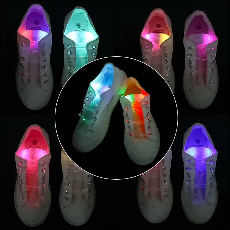 Top Trends: 1 Pair 80cm Flat Reflective Runner Shoe Laces Safety Glowing LED Luminous Shoelaces Unisex For Sport Canvas Shoes Strings Shoppable Styles - Image 3