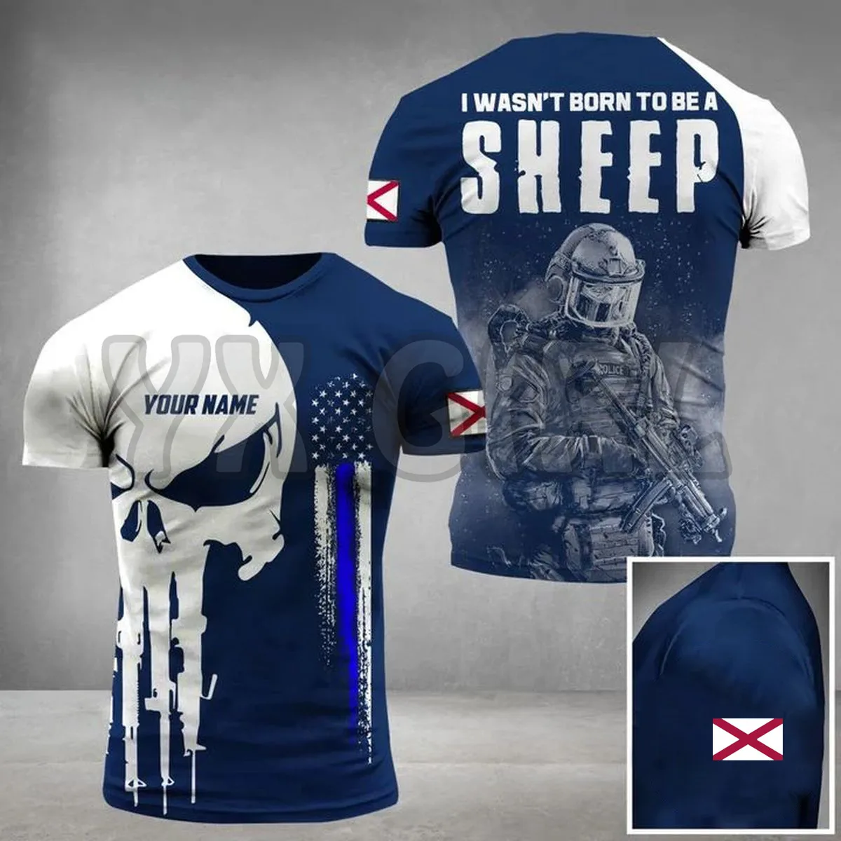 Top Trends: New Summer Fashion Veteran Personalized Alabama Police I Wasn Born To Be A Sheep 3D All Over Printed Tops Shirts Unisex Shirt Shoppable Styles