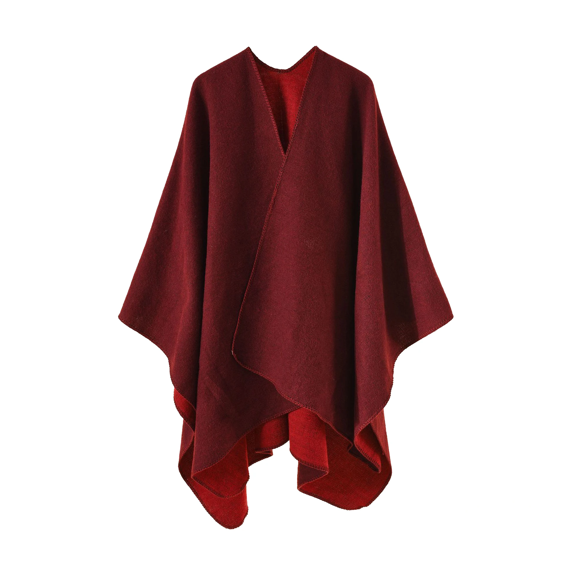 Top Trends: Women Cashmere Feel Shawl Lady Double-sided Winter Cape Spring Autumn Retro Cardigan Classic Simple Cloak Soft Large Blanket Shoppable Styles - Image 2