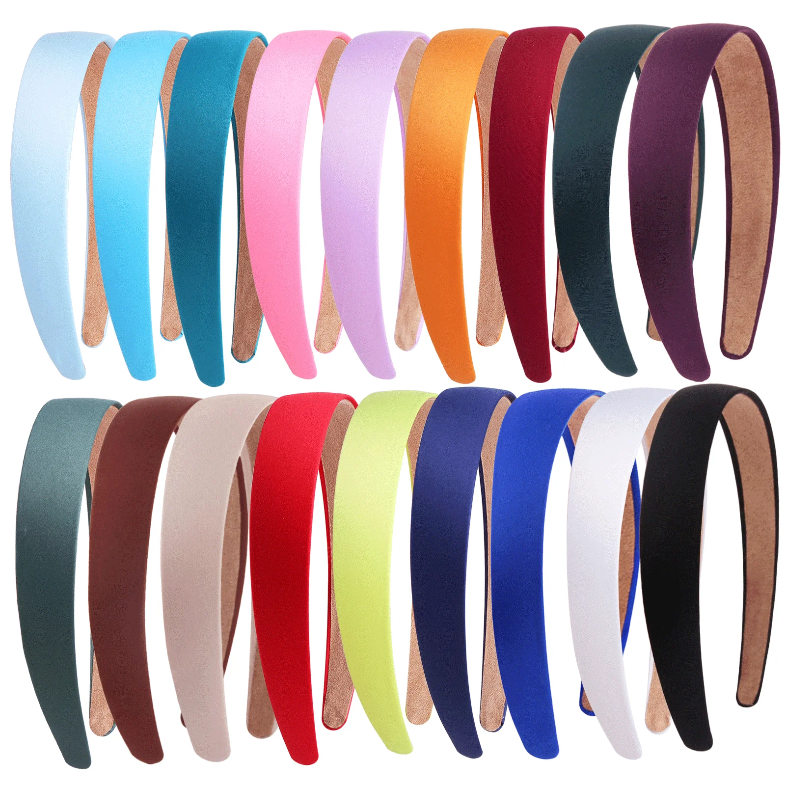 Top Trends: 3cm / 1.18in Satin Headbands Wide Non-slip Headband For Women Gilrs Colorful Comfortable Hard DIY Craft Headbands Shoppable Styles