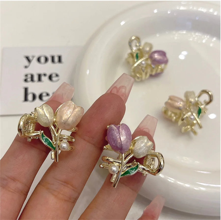 Top Trends: New Exquisite Flower Pearl Small Clip Clip Hair Clip Ladies Pink Sweet Broken Hair Side Bangs Clip Hair Accessories Headdress Shoppable Styles - Image 2