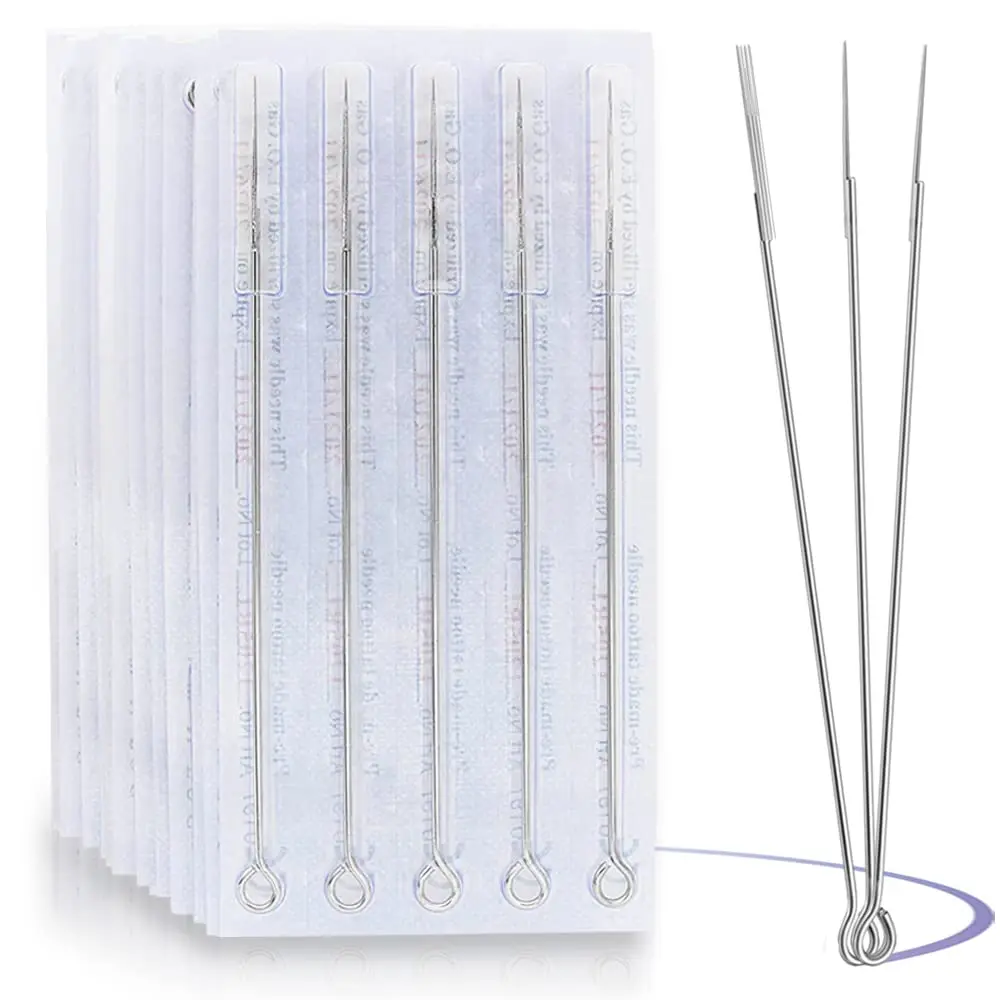 Top Trends: 50 / 20PCS 1 / 3 / 5 / 7 / 9 / 11 / 15 RL Disposable Sterile Standard Tattoo Needles Round Magnum For Machine Grips Tips Supply Shoppable Styles