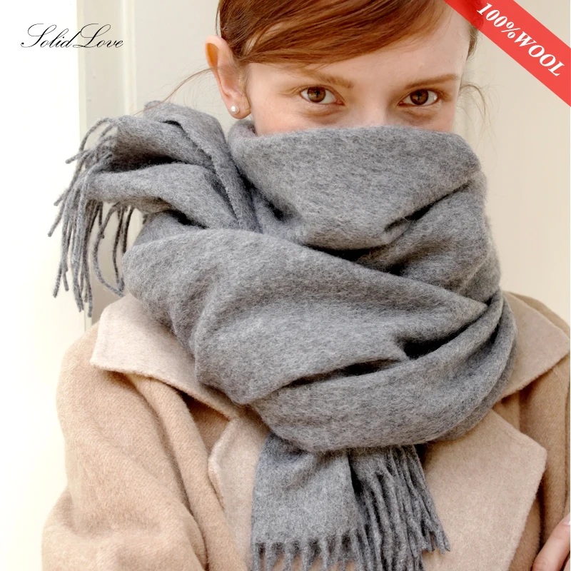 Top Trends: 2022 Winter Scarf Women Wool Scarves Adult Scarves For Ladies 100% Wool Scarft Women Fashion Cashmere Poncho Wrap Shoppable Styles