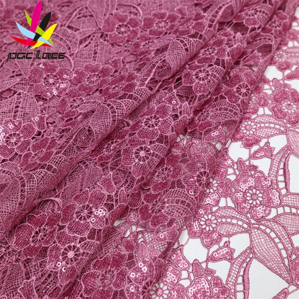 Top Trends: PGC Nigerian Guipure Sequins Lace Fabrics 2023 High Quality Cord African Lace Material French Lace Fabric For Wedding LY1460 Shoppable Styles - Image 3