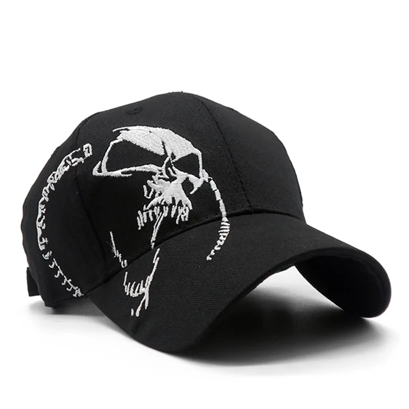 Top Trends: Embroidered Skull Cap For Men Cotton Sports Baseball Caps Fashion Black Pattern Women Snapback Army Male Cap Hip Hop Bone Shoppable Styles - Image 4