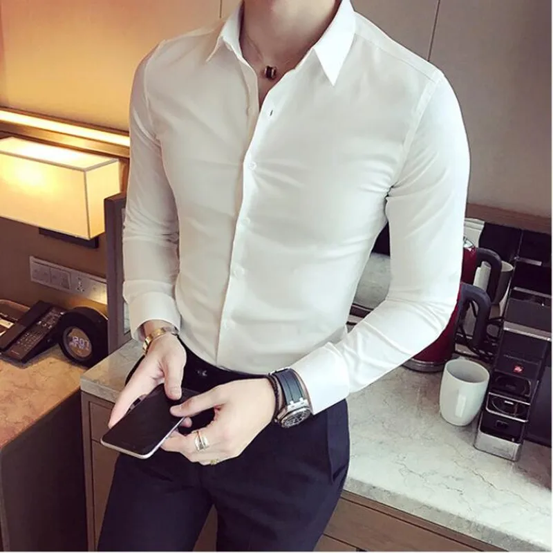 Top Trends: 2023 British Style Men's Business Leisure Long Sleeve Shirts / Male Slim Fit High Quality Dress Shirts Plus Size S-3XL Shoppable Styles - Image 4