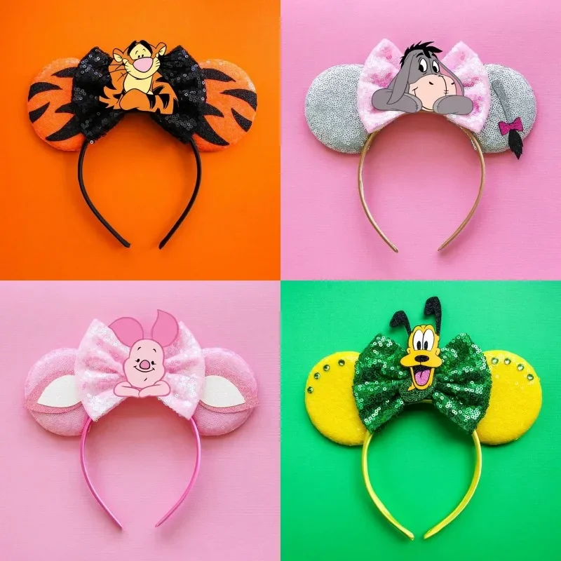 Top Trends: Cute Mickey Ears Headbands Girls Carnival Minnin Mouse Hairband For Women Sequins Bow Headwear Kids Disney Hair Accessories Gift Shoppable Styles - Image 5