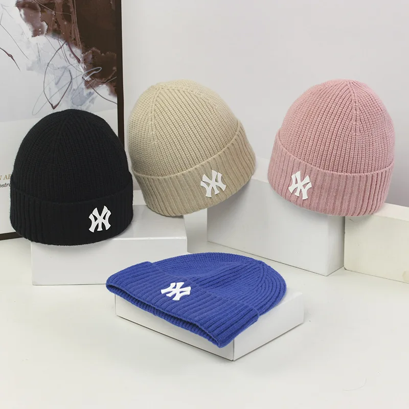 Top Trends: New Winter Fashion Unisex Hat Cotton Blends Letters Solid Warm Soft Knitted Hats Men Women&#039;s Outdoor Sport Beanies Hip Hop Cap Shoppable Styles