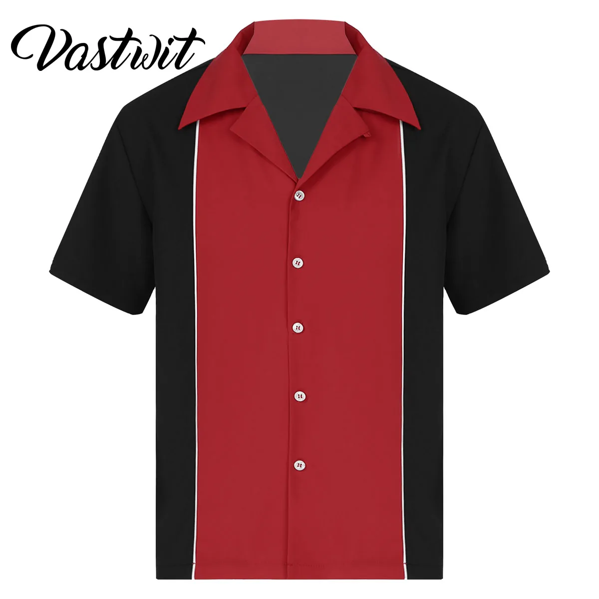 Top Trends: Mens Bowling Shirts Retro Short Sleeve Button Down Casual 50s Tee Color Block Striped Notched Collar Shirt Shoppable Styles