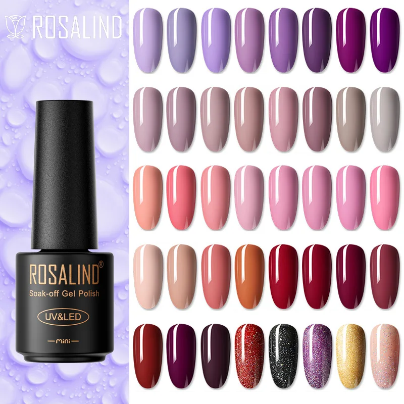 Top Trends: ROSALIND Gel Nail Polish 80 Colors Semi Permanent Hybrid Varnishes Nails Art Nail Polish Base Top Coat UV Gel Polish Esmalte Shoppable Styles