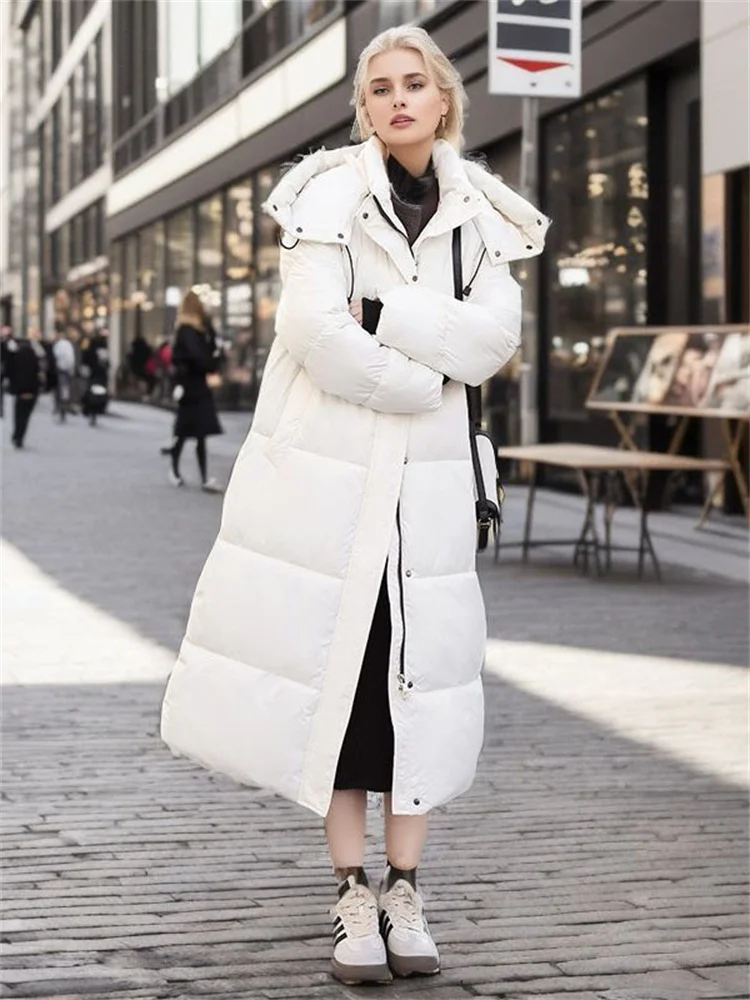 Top Trends: Cotton Coat Women White Long Hooded Parkas Coat Clothing 2023 Winter New Fashion Pink Black Loose Thick Warmth Bread Jacket Shoppable Styles