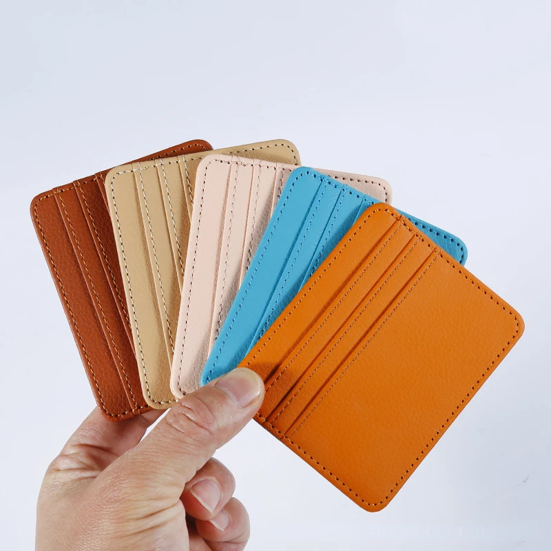 Top Trends: 1Pcs Pu Leather ID Card Holder Candy Color Bank Credit Card Box Multi Slot Slim Card Case Wallet Women Men Business Card Cover Shoppable Styles - Image 2