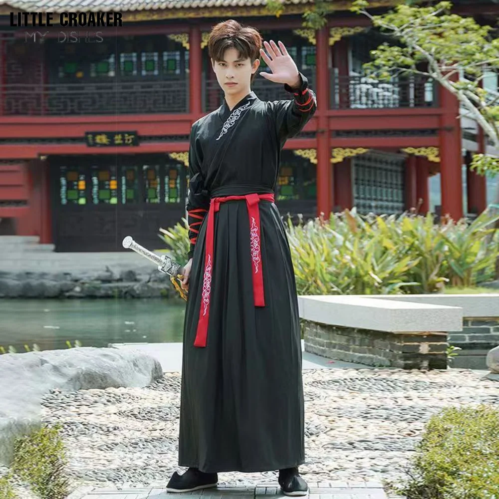 Top Trends: Chinese Clothes Hanfu Black Red Hanfu Women Dresses China Wushu Sword Daxia Cosplay Costumes Kimono Traditional Clothing For Men Shoppable Styles - Image 5