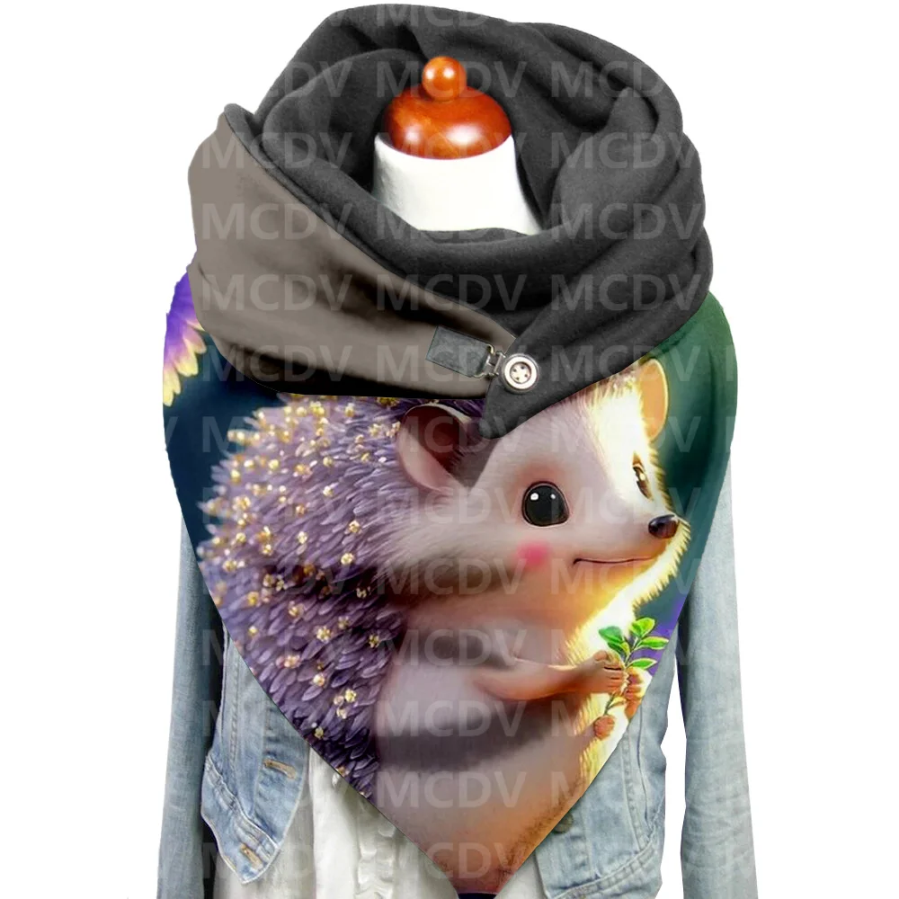 Top Trends: Hedgehog / Wolf / Horse 3D Printed Casual Scarf And Shawl For Women Warm And Comfortable Scarf Shoppable Styles