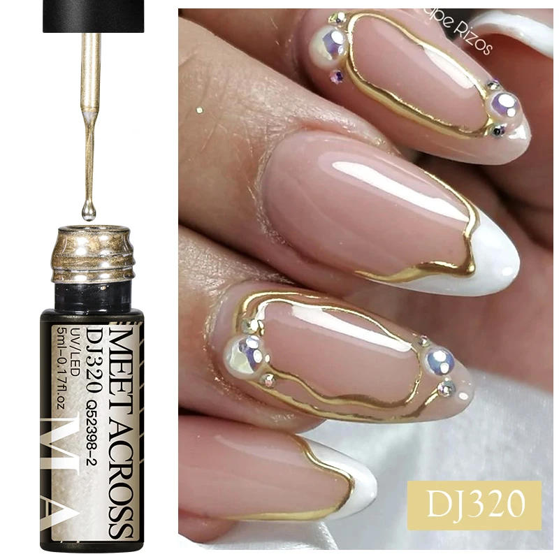 Top Trends: 5ml Metallic Painting Liner Gel Polish Super Bright Gold Silver Mirror Gel Nail Polish Semi Permanent Lines French Nail Manicure Shoppable Styles