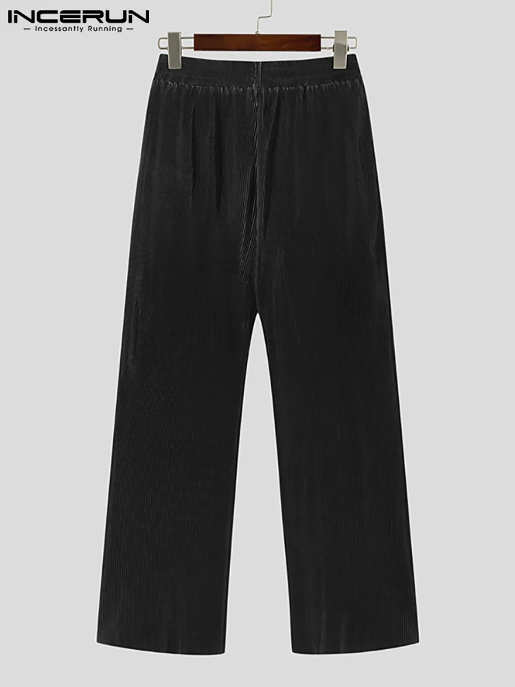 Top Trends: INCERUN Korean Style New Men's Wide Leg Straight Pants Casual All-match Comfortable Pantalons Elastic Waist Loose Trousers S-5XL Shoppable Styles - Image 2