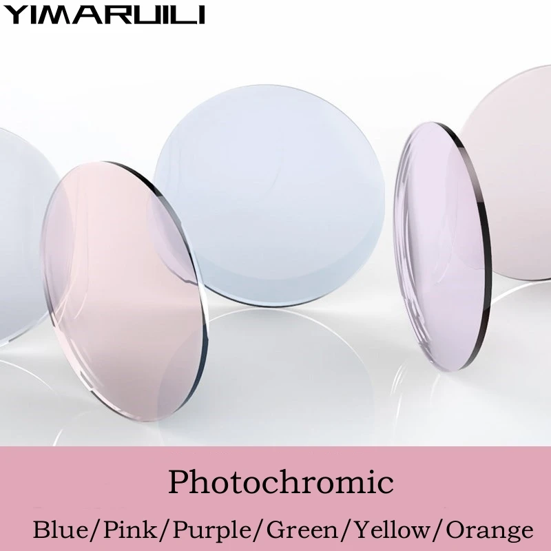 Top Trends: YIMARUILI 1.56 / 1.61 / 1.67 / 1.74 Anti-reflective Anti-ultraviolet Anti-scratch HD Photochromic Blue / Pink / Purple / Green Lens 1 Pair Shoppable Styles