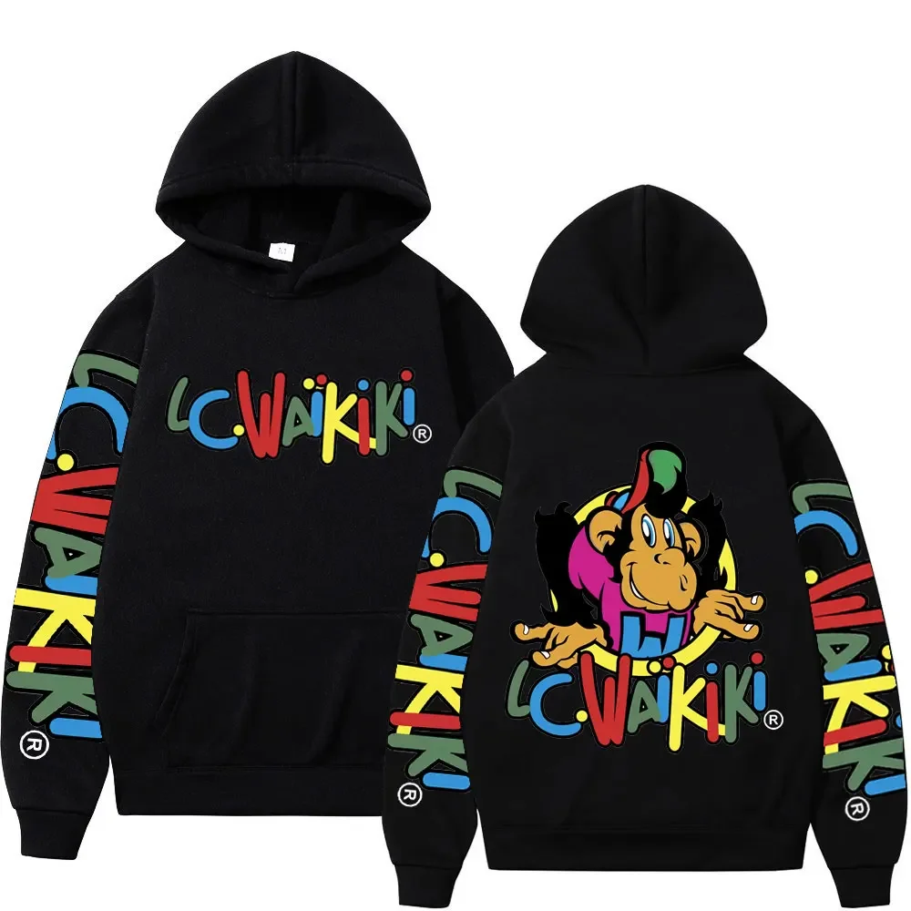 Top Trends: Limited Edition Lc Waikiki Monkey Print Hoodie Men Women Fashion Aesthetics Sweatshirts Autumn Winter Street Trend Loose Hoodies Shoppable Styles