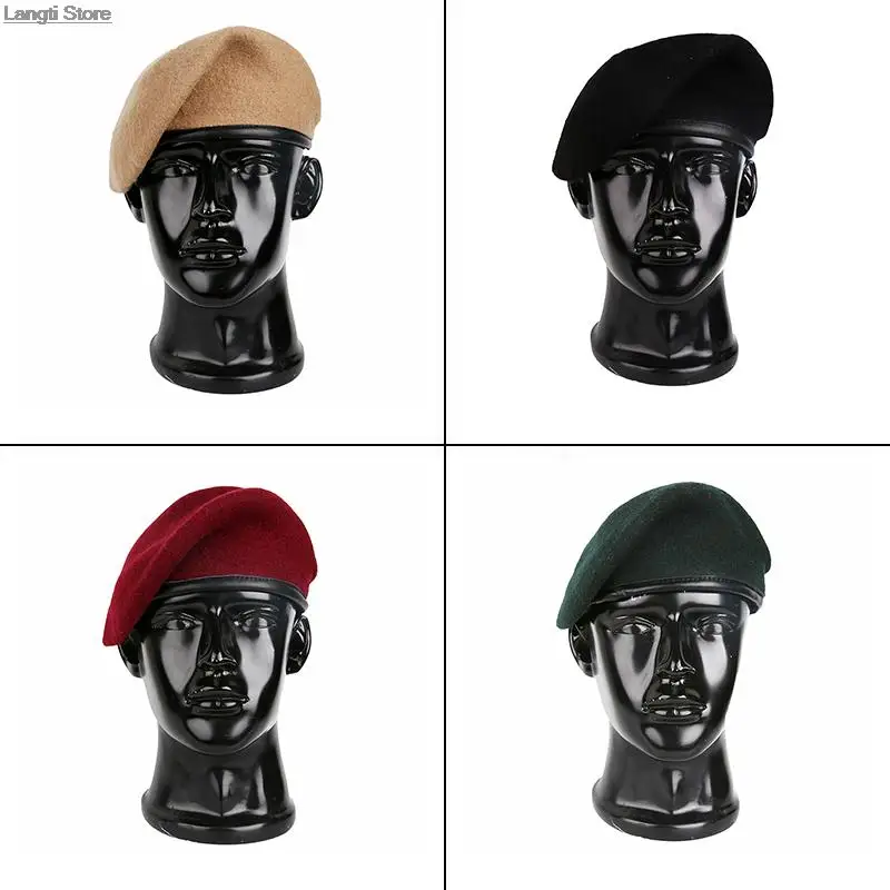 Top Trends: Men Women Wool Beret Hats Caps Unisex Army Special Forces Beret Military Hat Soldiers Death Squads Military Training Camp Hat Shoppable Styles