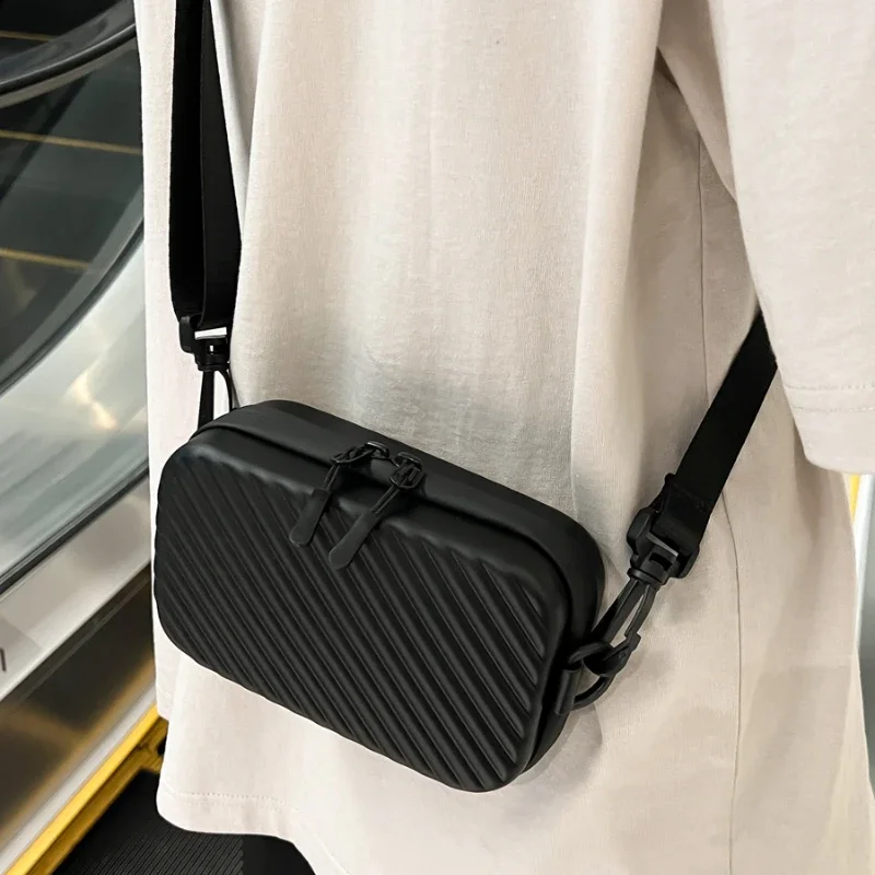 Top Trends: Messenger Bag Man Fashion Small Mini Square Bag Hard Shell Bag Zipper Solid Color Shoulder Bag Wallet 2023 New Trend All-match Shoppable Styles