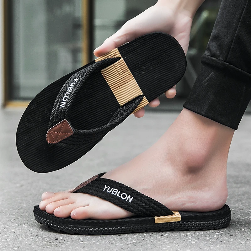 Top Trends: High Quality Brand Men Flip Flops Beach Sandals Anti-slip High Quality Men Shoes Trendy Men Beach Slipper Summer Shoppable Styles