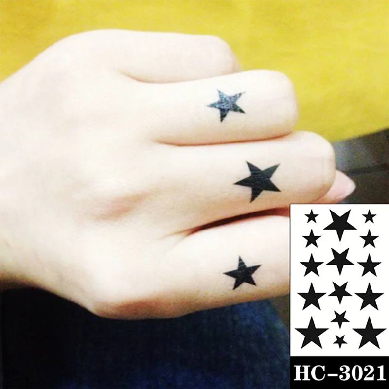 Top Trends: Waterproof Temporary Tattoo Sticker Black Star Design Body Art Fake Tattoo Flash Tattoo Wrist Ankle Female Shoppable Styles