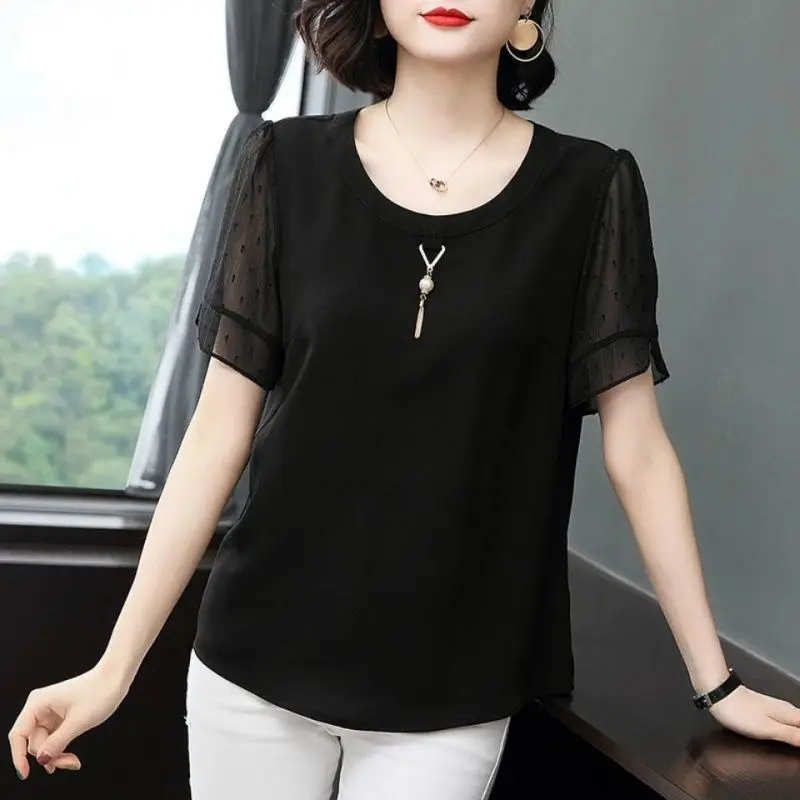 Top Trends: Casual Solid Color All-match Shirt Women's Clothing Loose Summer Chic Three-dimensional Decoration Stylish Short Sleeve Blouse Shoppable Styles - Image 5