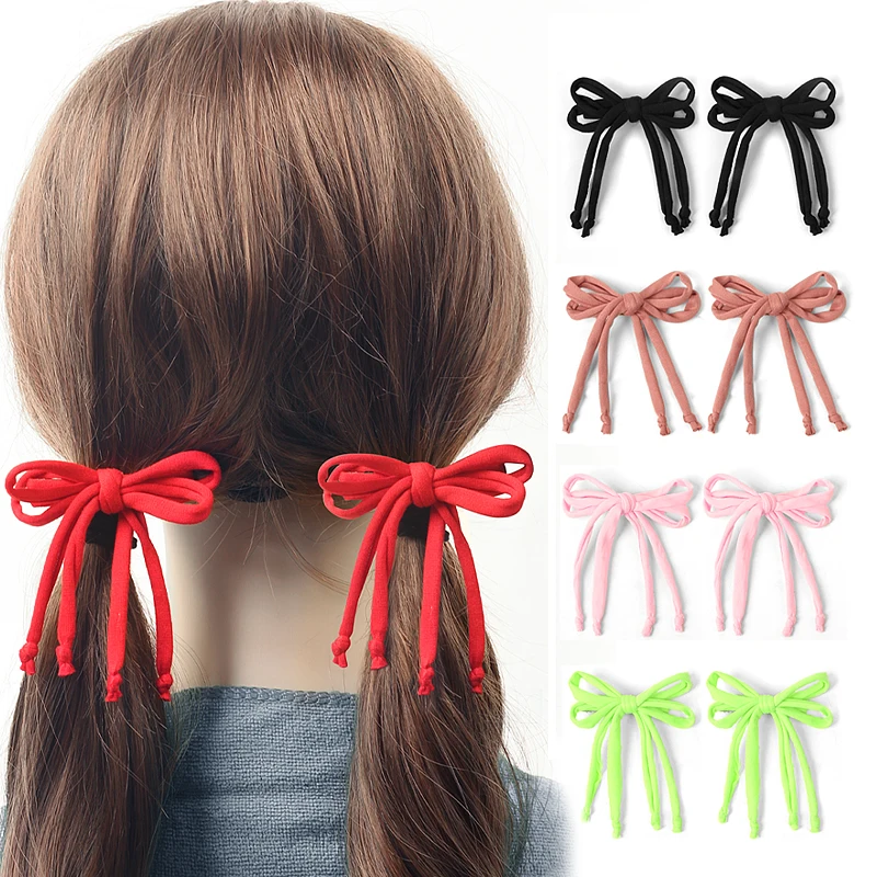 Top Trends: Fashion Weaving Cute Bows Hairpin For Children Girls Baby Headband Kids Elastic Headband Classic All-match Headwear Hair Acce Shoppable Styles