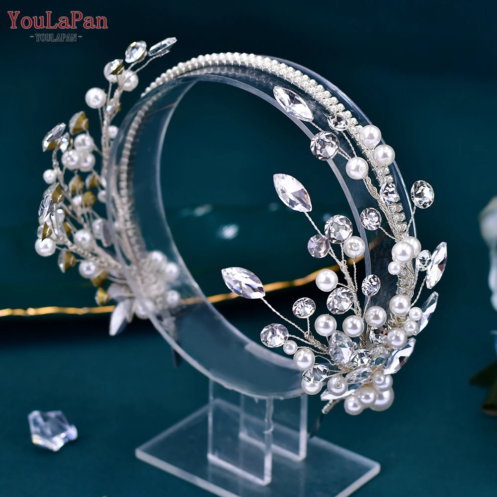 Top Trends: YouLaPan Wedding Bridal Hair Hoop Bridesmaid Rhinestone Hair Accessories Bride Pearl Headband Women Dancing Party Jewelry HP582 Shoppable Styles