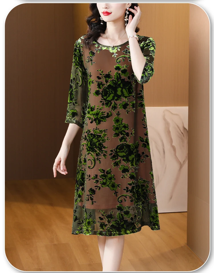 Top Trends: 2024 Summer New Floral Print Chiffon Casual Midi Dress Women Elegant Loose Chic Pretty Dress Red Vintage Festival Party Dresses Shoppable Styles