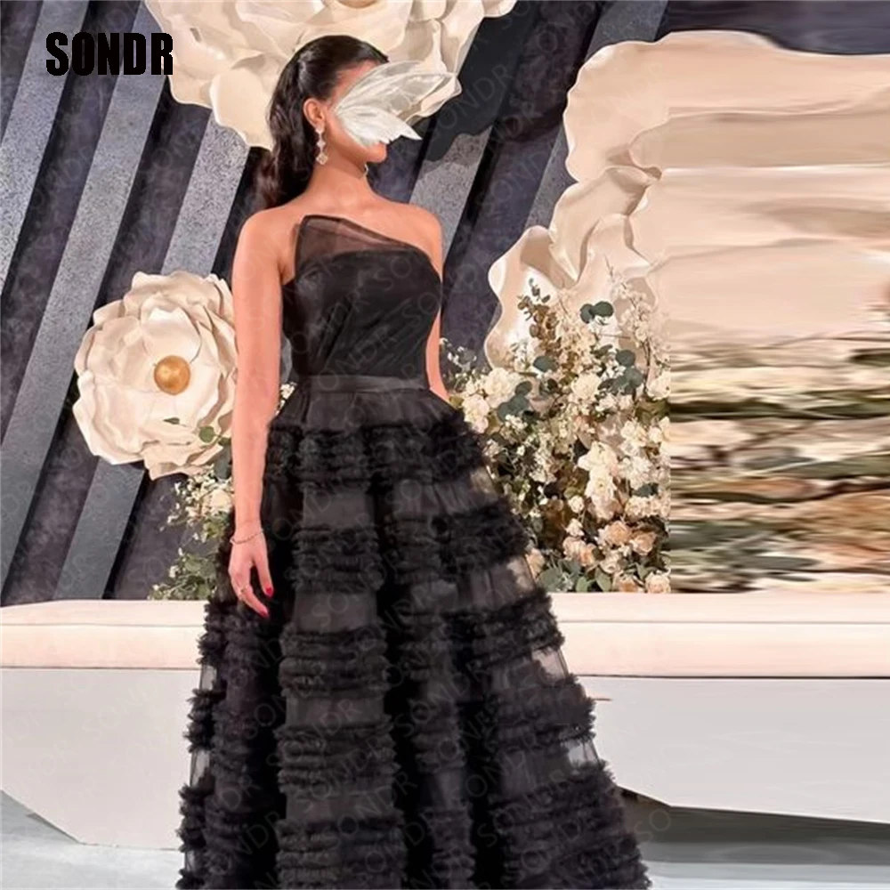 Top Trends: SONDR Newest Black Tulle A Line Prom Party Dress Sleeveless Custom Size Formal Night Event Gowns Evening Dresses Vestidos Shoppable Styles