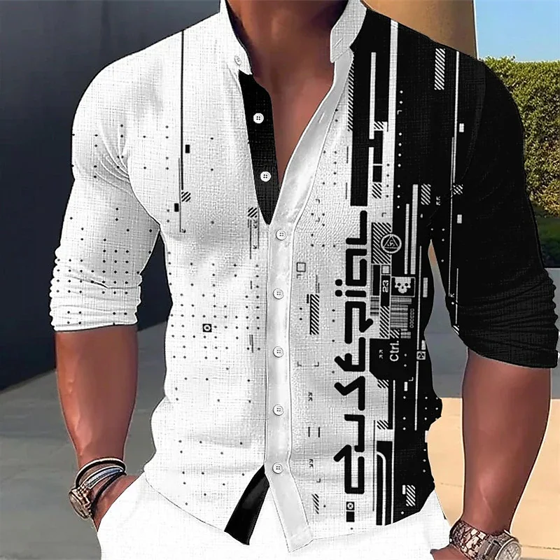 Top Trends: Light Luxury Fashion 2024 Men&#039;s Shirts Single Breasted Shirts Pattern Printed Long Sleeve Tops Men&#039;s Clothing Prom Cardi Shoppable Styles