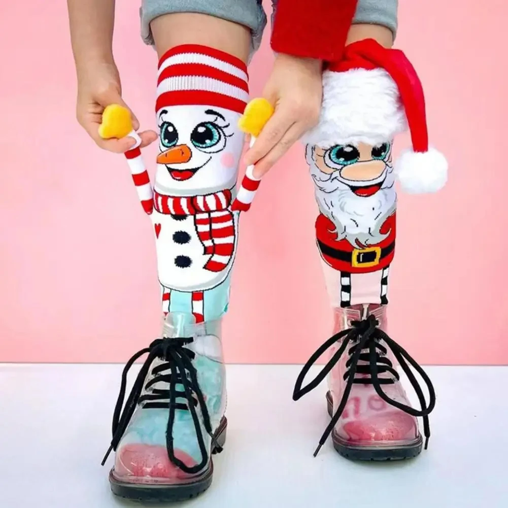 Top Trends: Fun Christmas Socks Christmas Knee High Socks Santa Snowman Novelty Women's Cozy Slipper Fluffy Socks Costume Props Accessories Shoppable Styles