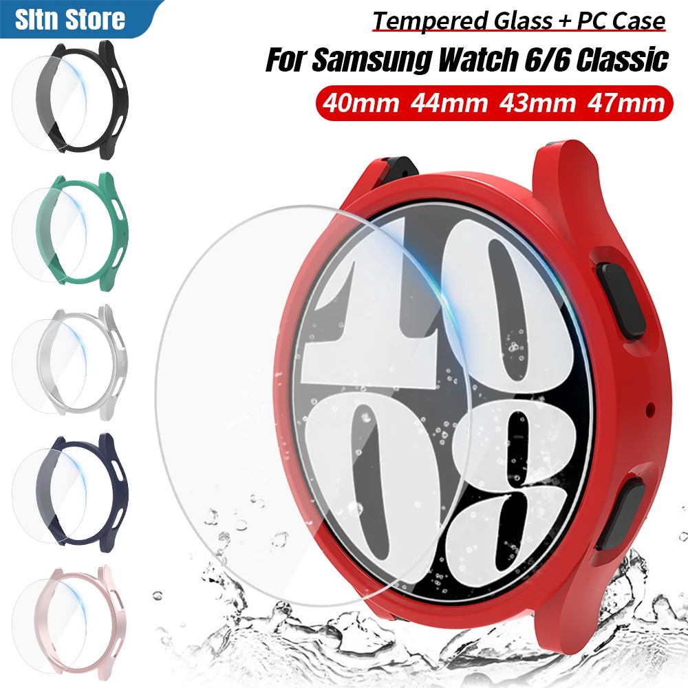 Top Trends: Glass+ Case For Samsung Galaxy Watch6 Classic 43mm 47mm Waterproof Bumper Screen Protector For Galaxy Watch 4 / 5 / 6 40mm 44mm Cover Shoppable Styles