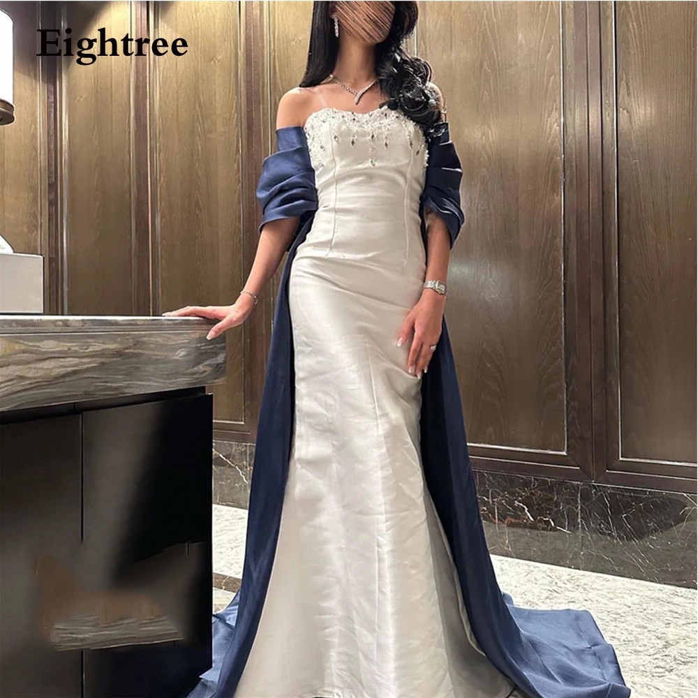 Top Trends: Eightree Vintage Prom Dresses Strapless Mermaid Crystal Satin Off The Shoulder Saudi Arabia Robes De Soirée 2023 Party Gown Shoppable Styles