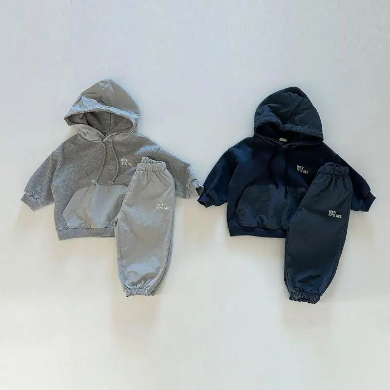 Top Trends: Autumn New Children Long Sleeve Letter Print Sweatshirt 2pcs Suit Baby Casual Hoodie Set Girls Outfits Infant Boys Sportswear Shoppable Styles