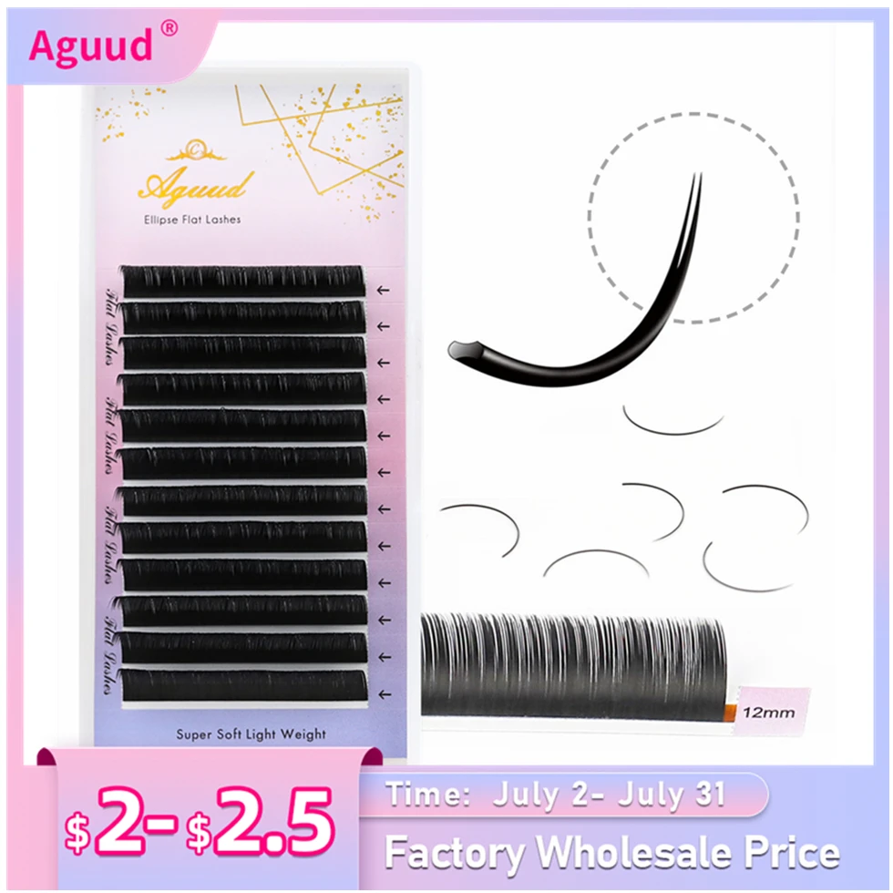 Top Trends: AGUUD Ellipse Flat False Eyelash Extension Natural Soft Split-tips Flat Lash Extension Ellipse Individual Faux Mink Flat Lashes Shoppable Styles