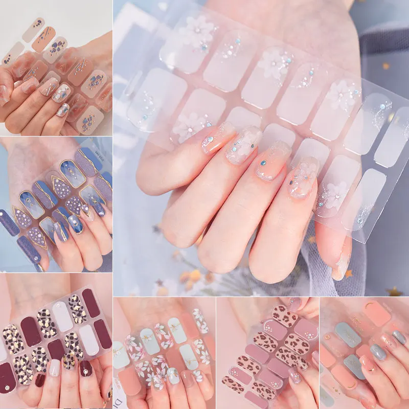 Top Trends: Korean Waterproof Self Adhesive Nail Polish Stickers Decals Diamond Rhinestones Nail Art Stickers Accessories Manicure Deco Shoppable Styles