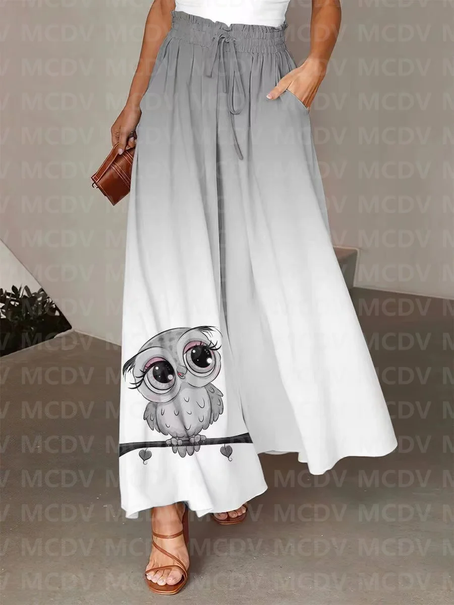 Top Trends: Women's Lovely Owl Wide Leg Pants 3D Printed Women's Casual Pants 5 Color Shoppable Styles