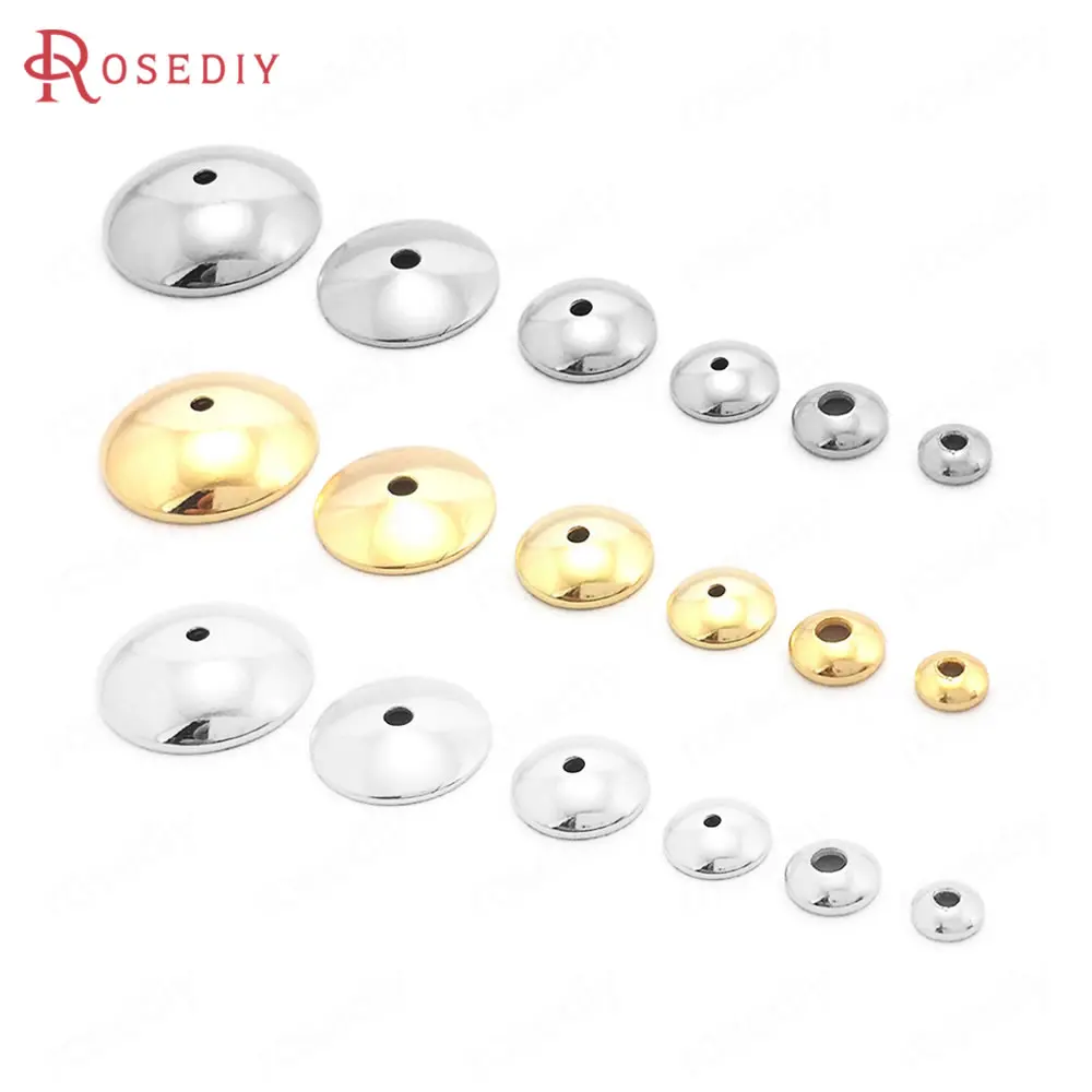 Top Trends: 20PCS 3MM 4MM 6MM 8MM 10MM 12MM 18K Gold Color Brass Glossy Beads Caps High Quality Jewelry Making Supplies Findings Accessories Shoppable Styles