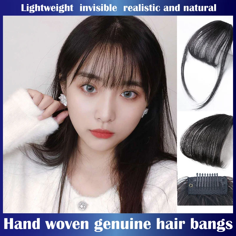 Top Trends: Air Bangs Human Hair Styling Tools Hair Clip-In Extension Hair Fake Fringe Natural False Hairpiece Women Clip In Bangs Shoppable Styles