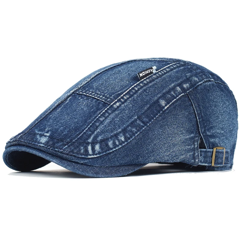 Top Trends: Big Size Denim Beret Hat Washed Distressed Peaked Cap Adjustable Cotton Newsboy Cap Vintage Ivy Gatsby Cabbie Hats Flat Cap Shoppable Styles