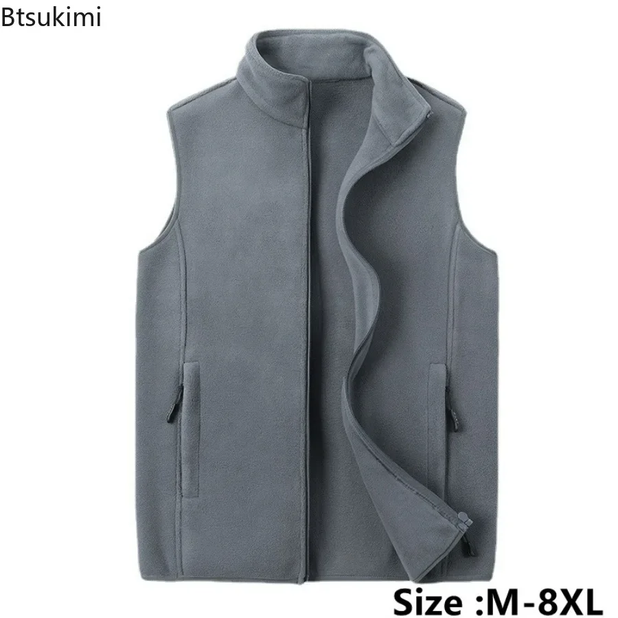 Top Trends: New 2024 Men's Thick Warm Fleece Vest Jacket Spring Autumn Oversized Outdoor Sports Fishing Fleece Coat Vest Jacket Male Coats Shoppable Styles