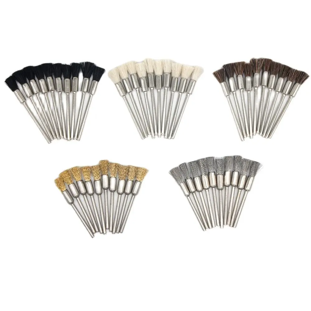 Top Trends: 50PCS Bristle Brush Brass Wire Wheel Brushes For Dremel Accessories 2.35mm Shank Drill Rotary Tools Shoppable Styles