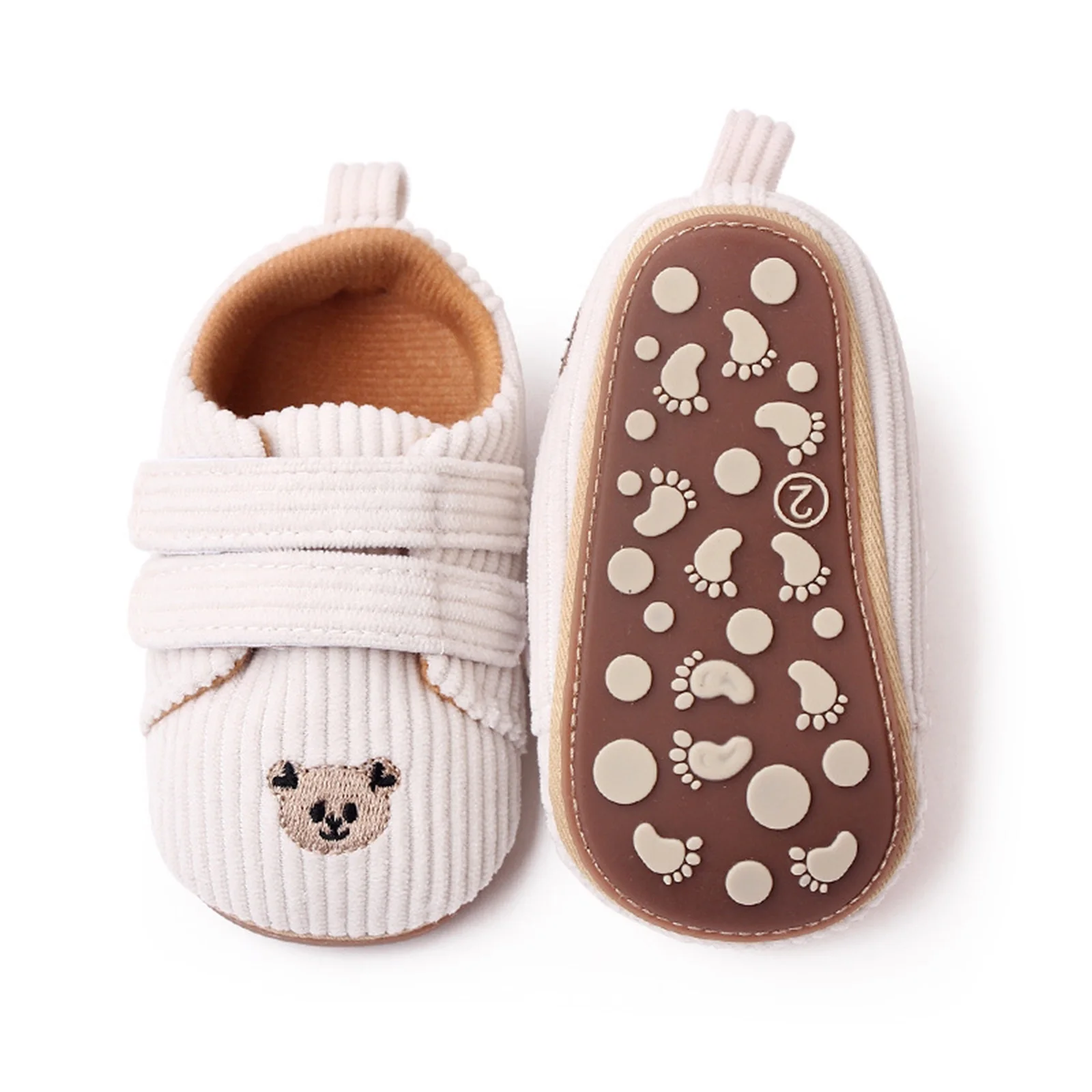 Top Trends: BeQeuewll Baby Girls Boys Suede Shoes Anti-Slip Soft Sole Cartoon Bear Shoes Toddler First Walking Shoes For 3-11 Months Shoppable Styles - Image 5