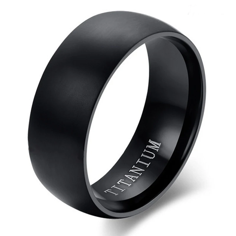 Top Trends: 100% Titanium Rings Fashion Classic 8mm Black Color Matte Engagement Anel Charm Jewelry For Male Wedding Bands Gifts Wholesale Shoppable Styles