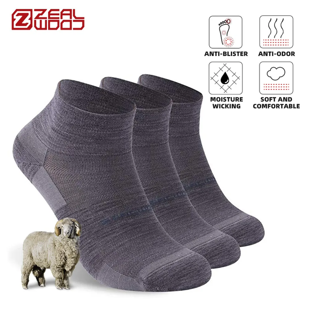 Top Trends: ZEALWOOD Merino Wool Running Socks Men Women No Show / Ankle / Crew Anti-blister Cushion Athletic Socks Ultra-Light Tennis 1 / 3 Pairs Shoppable Styles